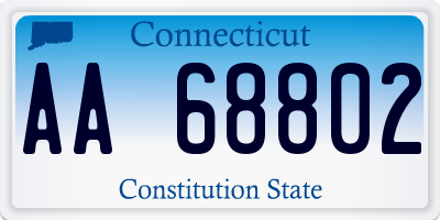 CT license plate AA68802
