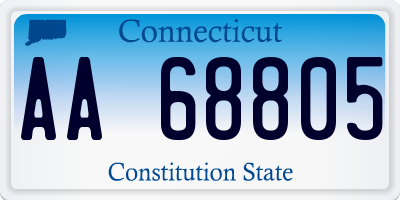 CT license plate AA68805