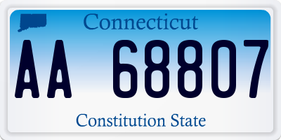 CT license plate AA68807