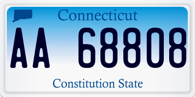 CT license plate AA68808