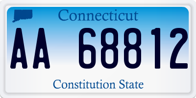 CT license plate AA68812