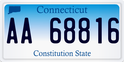 CT license plate AA68816