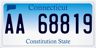 CT license plate AA68819