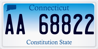 CT license plate AA68822
