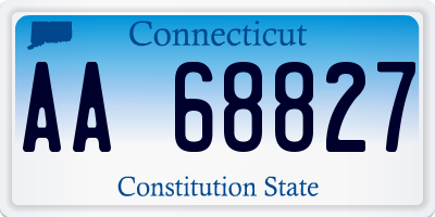 CT license plate AA68827