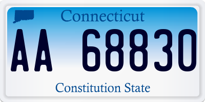 CT license plate AA68830