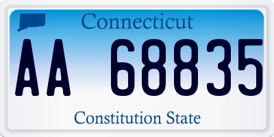 CT license plate AA68835