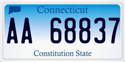 CT license plate AA68837