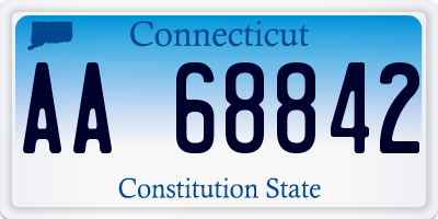 CT license plate AA68842