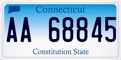 CT license plate AA68845