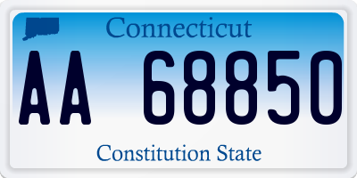 CT license plate AA68850
