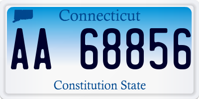 CT license plate AA68856