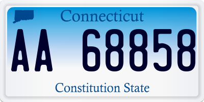CT license plate AA68858