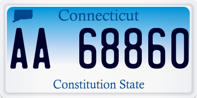 CT license plate AA68860