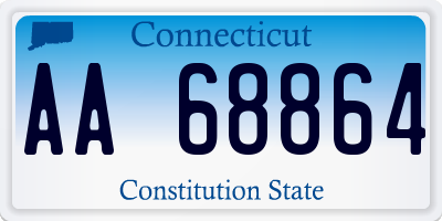 CT license plate AA68864