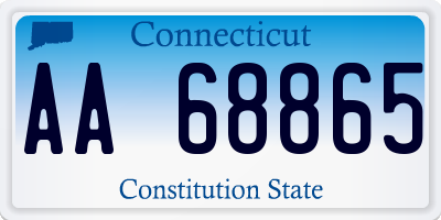 CT license plate AA68865