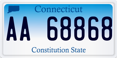 CT license plate AA68868
