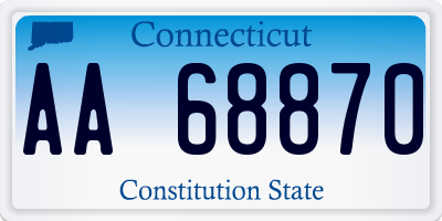 CT license plate AA68870