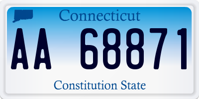 CT license plate AA68871