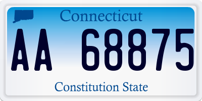 CT license plate AA68875