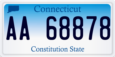 CT license plate AA68878