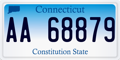 CT license plate AA68879