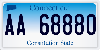 CT license plate AA68880
