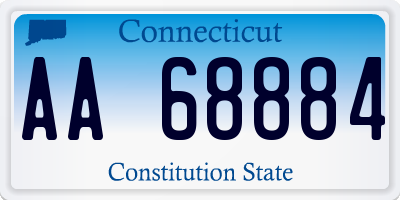 CT license plate AA68884
