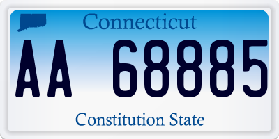 CT license plate AA68885