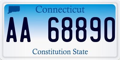 CT license plate AA68890