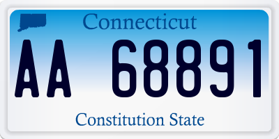 CT license plate AA68891