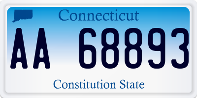 CT license plate AA68893