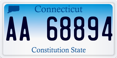 CT license plate AA68894