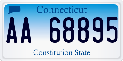CT license plate AA68895