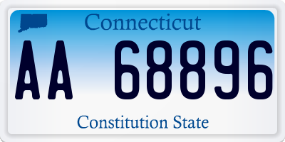 CT license plate AA68896