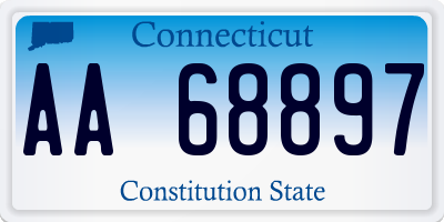 CT license plate AA68897