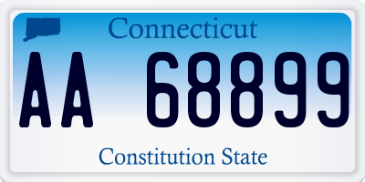 CT license plate AA68899