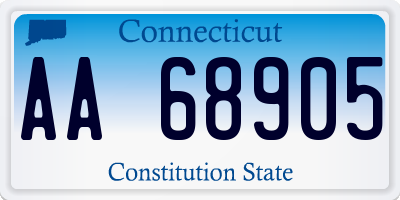 CT license plate AA68905