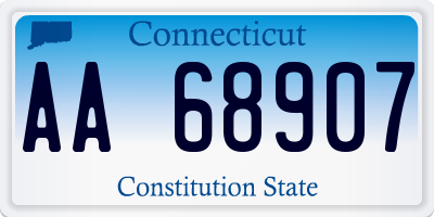 CT license plate AA68907