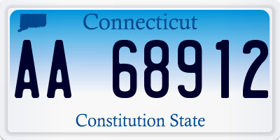 CT license plate AA68912