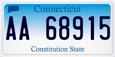 CT license plate AA68915