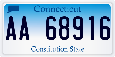CT license plate AA68916