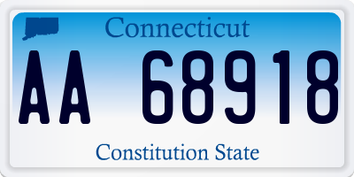 CT license plate AA68918