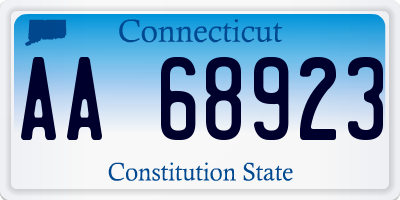 CT license plate AA68923