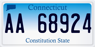 CT license plate AA68924