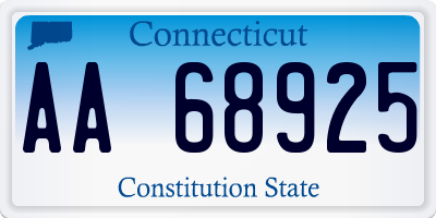 CT license plate AA68925