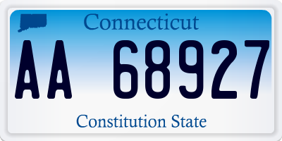 CT license plate AA68927