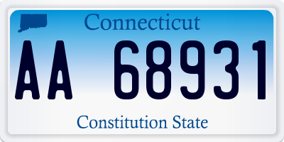 CT license plate AA68931