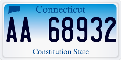 CT license plate AA68932