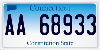 CT license plate AA68933